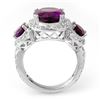 Image 2 : 8.0 CTW Amethyst & Diamond Ring 10K White Gold - REF-90H5A - 10614