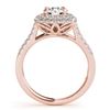 Image 4 : 1.72 CTW Certified VS/SI Diamond 2Pc Wedding Set Solitaire Halo 14K Rose Gold - REF-243W5F - 30907