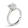 Image 4 : 1.15 CTW Certified VS/SI Princess Diamond Solitaire Halo Ring 18K White Gold - REF-163Y6K - 27093