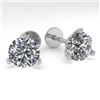 2.0 CTW Certified VS/SI Diamond Stud Earrings Martini 18K White Gold - REF-570T2M - 32214