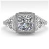 1.0 CTW Certified VS/SI Cushion Diamond Engagement Ring Deco 18K White Gold - REF-344A4X - 36045