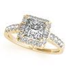 Image 2 : 2.02 CTW Certified VS/SI Princess Diamond 2Pc Set Solitaire Halo 14K Yellow Gold - REF-463N3Y - 3139