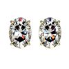 Image 1 : 2 CTW Certified VS/SI Quality Oval Diamond Solitaire Stud Earrings 10K Yellow Gold - REF-585X2T - 33