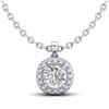 1.1 CTW VS/SI Diamond Solitaire Art Deco Stud Necklace 18K White Gold - REF-218N2Y - 37121