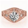 1.12 CTW Certified VS/SI Diamond Solitaire Antique Ring 18K Rose Gold - REF-219T5M - 27337