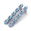 8.36 CTW Aquamarine & VS/SI Certified Diamond Tennis Earrings 10K White Gold - REF-91W3F - 29388