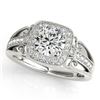 Image 2 : 1.3 CTW Certified VS/SI Diamond Solitaire Halo Ring 18K White Gold - REF-388M8H - 26551