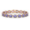 Image 1 : 21.35 CTW Tanzanite & Diamond Halo Bracelet 10K Rose Gold - REF-353N6Y - 40611