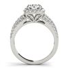 Image 4 : 1.94 CTW Certified VS/SI Diamond 2Pc Wedding Set Solitaire Halo 14K White Gold - REF-254W5F - 31139