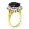 Image 2 : 10.99 CTW Blue Sapphire & Diamond Ring 14K Yellow Gold - REF-125X5T - 13128