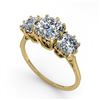 Image 2 : 2 CTW Solitaire Past Present Future VS/SI Cushion Diamond Ring 18K Yellow Gold - REF-414T2M - 35788