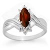 Image 1 : 0.51 CTW Garnet & Diamond Ring 10K White Gold - REF-12W8F - 12354