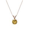 Image 4 : 0.79 CTW Certified Intense Yellow SI Diamond Solitaire Necklace 10K Rose Gold - REF-100T5M - 36749