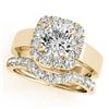 1.8 CTW Certified VS/SI Diamond 2Pc Wedding Set Solitaire Halo 14K Yellow Gold - REF-265F3N - 31228
