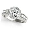 2.1 CTW Certified VS/SI Diamond Solitaire Halo Ring 18K White Gold - REF-548A2X - 27066