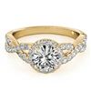 1.54 CTW Certified VS/SI Diamond Solitaire Halo Ring 18K Yellow Gold - REF-385F8N - 26559