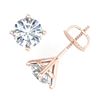 Image 4 : 2 CTW VS/SI Diamond Solitaire Art Deco Stud Earrings 18K Rose Gold - REF-591X2T - 37305