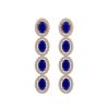 6.47 CTW Sapphire & Diamond Halo Earrings 10K Rose Gold - REF-109N5Y - 40509