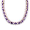 46.5 CTW Amethyst & VS/SI Certified Diamond Eternity Necklace 10K Rose Gold - REF-226N2Y - 29414