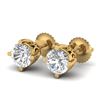 1.5 CTW VS/SI Diamond Solitaire Art Deco Stud Earrings 18K Yellow Gold - REF-318H2A - 37231