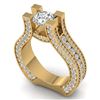 Image 2 : 4.5 CTW Certified VS/SI Diamond Art Deco Micro Ring 14K Yellow Gold - REF-572W4F - 30287