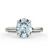 3.50 CTW Sky Blue Topaz Designer Inspired Solitaire Ring 18K White Gold - REF-36A2X - 22086