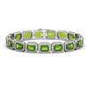 Image 1 : 25.41 CTW Peridot & Diamond Halo Bracelet 10K White Gold - REF-365K8W - 41405