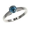 Image 2 : 0.73 CTW Certified Intense Blue SI Diamond Solitaire Engagement Ring 10K White Gold - REF-70X5T - 36