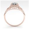 Image 4 : 0.50 CTW Certified VS/SI Cushion Diamond Engagement Ring Deco 18K Rose Gold - REF-113A8X - 36026