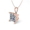 Image 2 : 0.50 CTW VS/SI Princess Diamond Designer Necklace 14K White Gold - REF-85N8Y - 38410