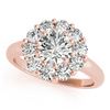 Image 1 : 1.38 CTW Certified VS/SI Diamond Solitaire Halo Ring 18K Rose Gold - REF-226Y2K - 27013