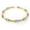 Image 1 : 5.07 CTW Blue Topaz & Diamond Bracelet 10K Yellow Gold - REF-32K8W - 13706