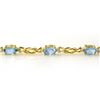 Image 2 : 5.07 CTW Blue Topaz & Diamond Bracelet 10K Yellow Gold - REF-32K8W - 13706