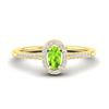 Image 1 : 0.50 CTW Peridot & Micro Pave VS/SI Diamond Ring Halo 18K Yellow Gold - REF-33N5Y - 21391