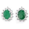 Image 1 : 3.85 CTW Emerald & Diamond Earrings 14K White Gold - REF-65Y3K - 13731