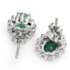 Image 2 : 3.85 CTW Emerald & Diamond Earrings 14K White Gold - REF-65Y3K - 13731