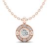 1.01 CTW VS/SI Diamond Solitaire Art Deco Stud Necklace 18K Rose Gold - REF-221H8A - 36984