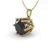 1 CTW Black Diamond Solitaire Necklace 18K Yellow Gold - REF-42Y2K - 35875