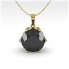Image 2 : 1 CTW Black Diamond Solitaire Necklace 18K Yellow Gold - REF-42Y2K - 35875