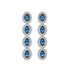 6.28 CTW London Topaz & Diamond Halo Earrings 10K White Gold - REF-104A5X - 40538