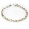 3.42 CTW Yellow Sapphire & Diamond Bracelet 10K White Gold - REF-70N2Y - 13584