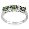 Image 1 : 1.33 CTW Green Sapphire & Diamond Ring 10K White Gold - REF-21W8F - 11372