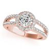 Image 1 : 1.26 CTW Certified VS/SI Diamond Solitaire Halo Ring 18K Rose Gold - REF-224X5T - 26432