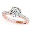 Image 1 : 1 CTW Certified VS/SI Diamond Solitaire Wedding Ring 18K Rose Gold - REF-189W3F - 27430