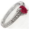 Image 2 : 1.63 CTW Ruby & Diamond Ring 18K White Gold - REF-52T4M - 13782