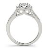 Image 4 : 2.05 CTW Certified VS/SI Diamond 2Pc Wedding Set Solitaire Halo 14K White Gold - REF-414H2A - 30720