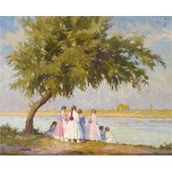 Nyilasy Sándor (Szeged, 1873 - Szeged, 1934) - Lányok a vízparton