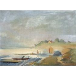 Istókovits Kálmán (Siklós, 1898 - Budapest, 1990) - Vízparti táj alakokkal