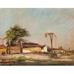 Horváth Béla (Pinkafo, 1888 - Pompano/Florida, 1973) - Alföldi táj gémeskúttal