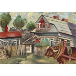 Klie Zoltán (Szekszárd, 1897 - Budapest, 1992) - Falusi utca ökörrel